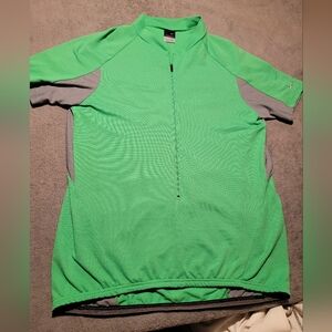 Nike Cycling Bicycle Shirt Mens XL 3/4 Zip Sphere Dry Neon Green Back Pockets